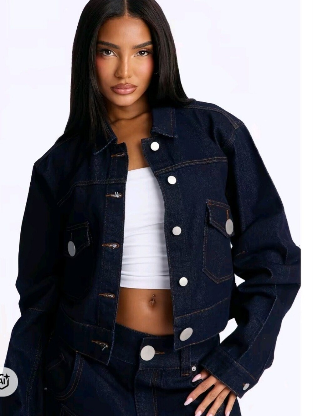 Dark Indigo Denim Jacket - Stylish Women's Jacket
